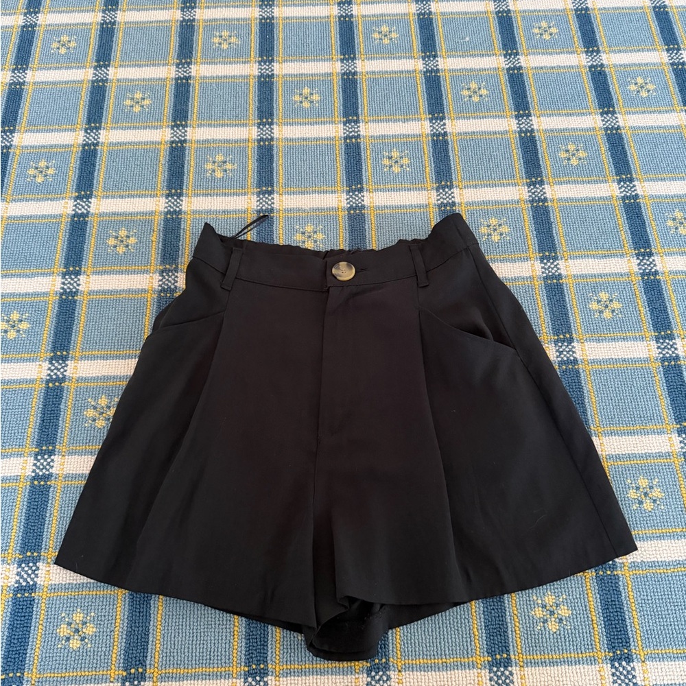 Zara Black High-Rise Pleated Skort